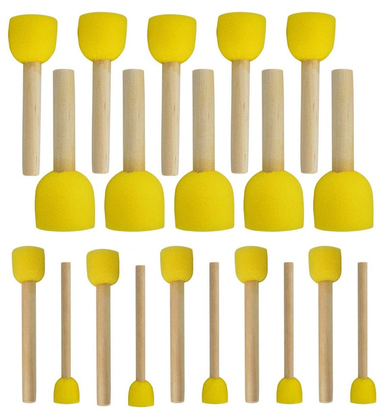 WAFJAMF 20-Pieces Assorted Size Round Sponges Brush Set, Paint Tools - Image 1